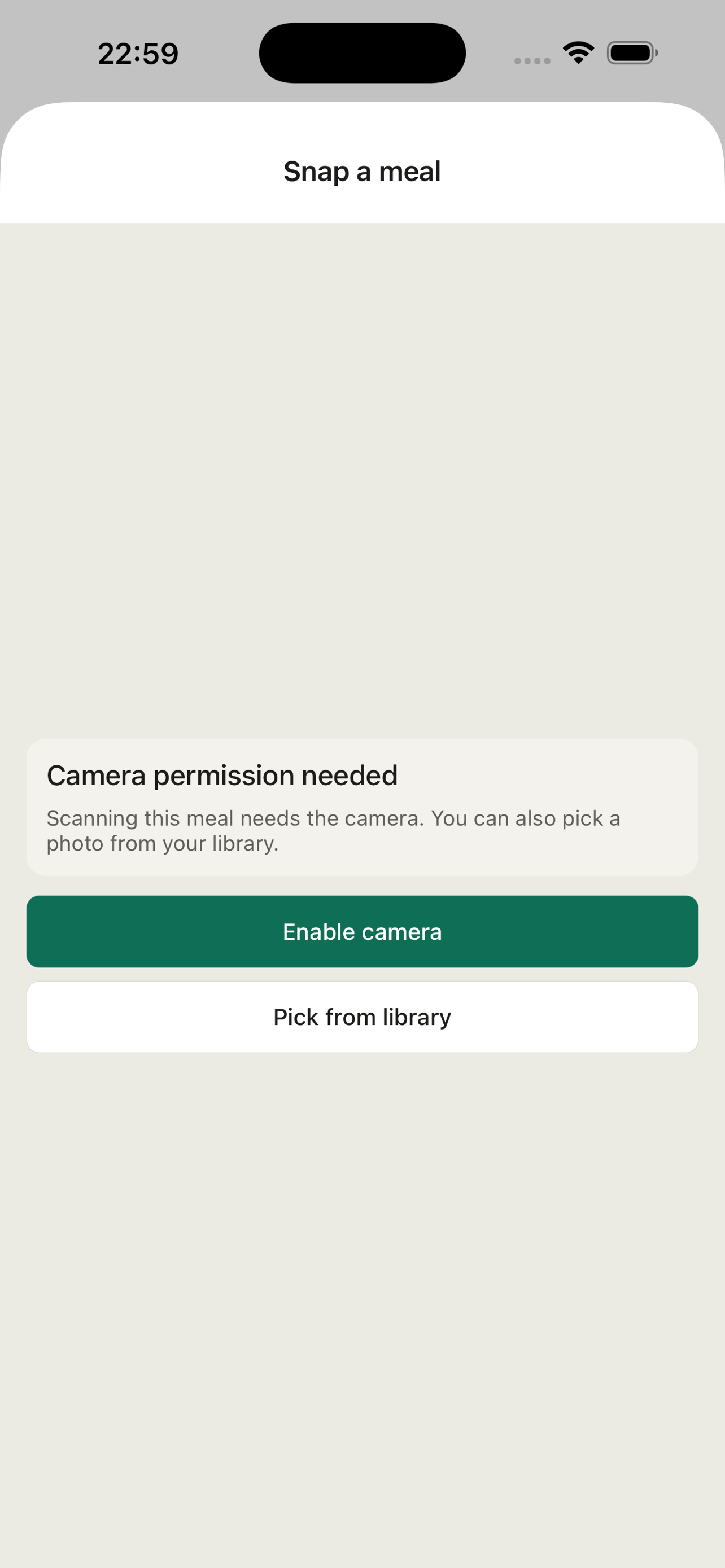 Scan screen
